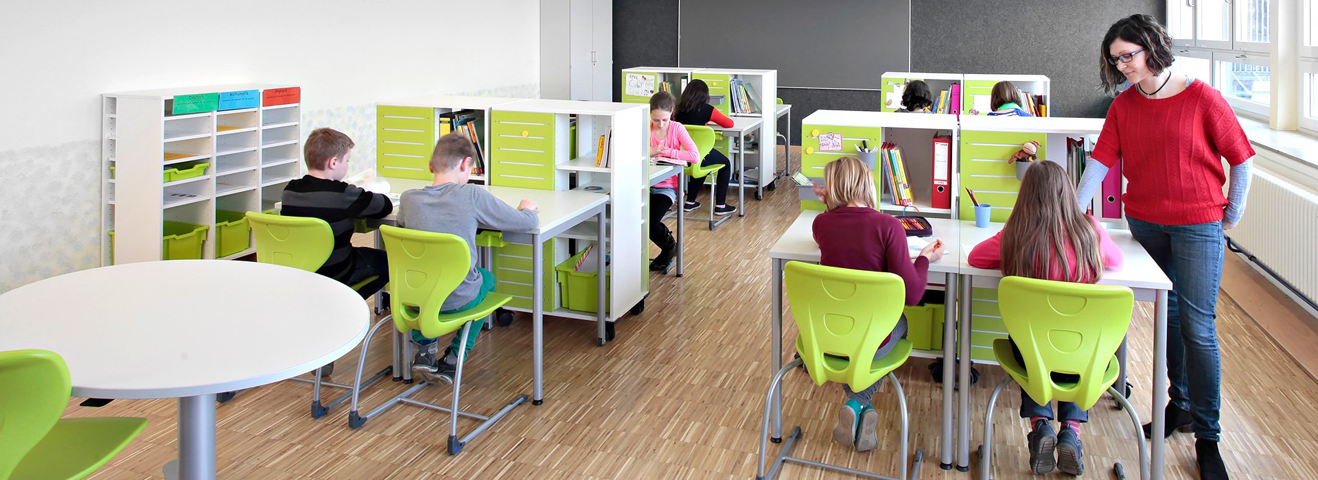 salle de classe flexible - travail en tandem