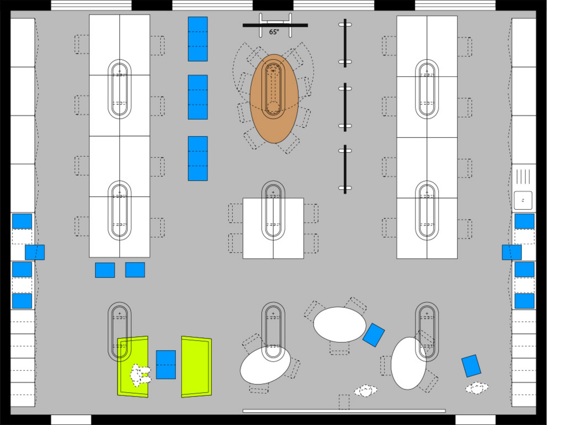 Image: Makerspace within the staff room, working islands